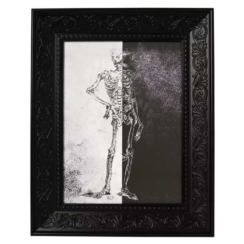 Gothic Noir Skeleton Framed Picture MULTI-COLOR