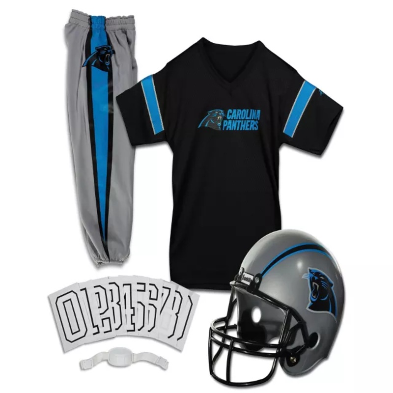 Kids Carolina Panthers NFL Deluxe Uniform Costume - Franklin Sports BLACK YOUTH SMALL