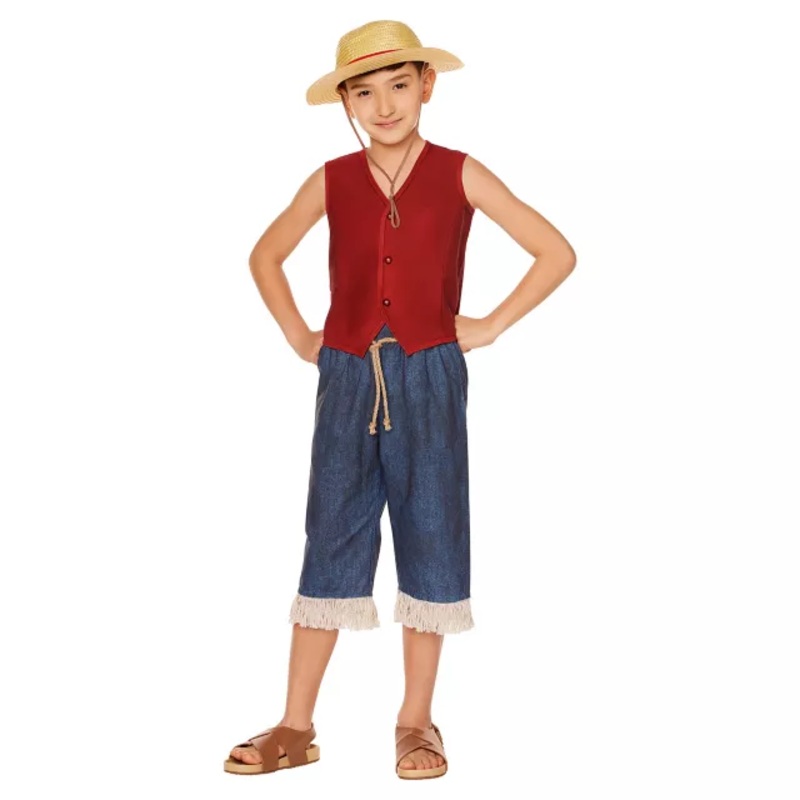 Kids Luffy Costume - One Piece RED / BLUE CHILD SMALL