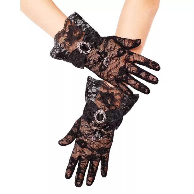 Lace Vampire Gloves BLACK CHILD ONE SIZE