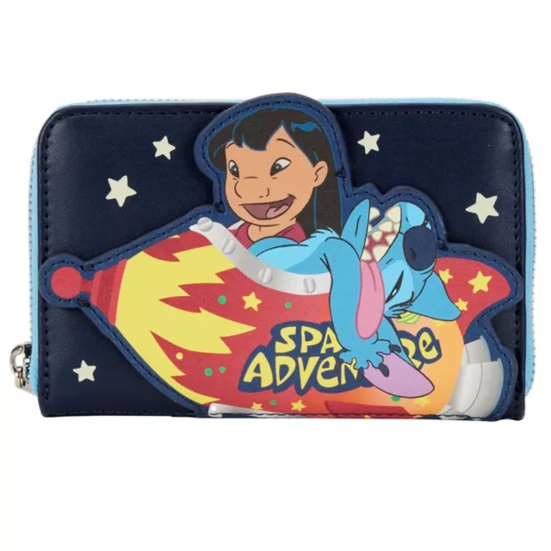 Loungefly Glow in the Dark Space Adventure Zip Wallet - Lilo & Stitch MULTI-COLOR