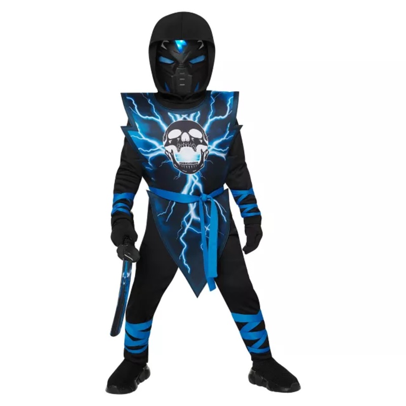 Toddler Electrified Ninja Costume BLACK AND  BLUE 2T