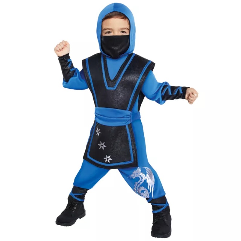 Toddler Ultimate Ninja Costume BLACK AND  BLUE 2T