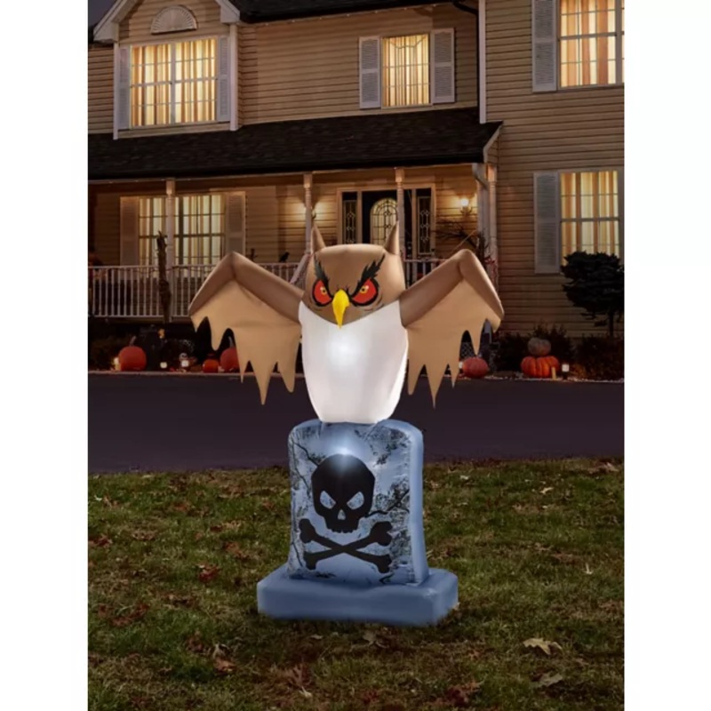 4.5 Ft. Owl Tombstone Light-Up Inflatable Decoration  4 FT.