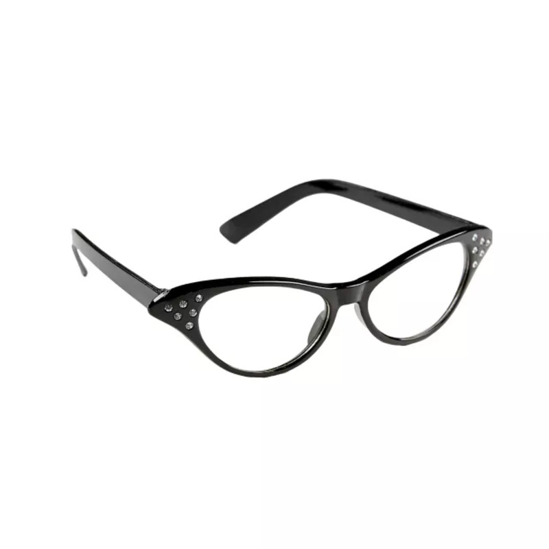 '50s Black Rhinestone Glasses  ONE SIZE FITS MOST