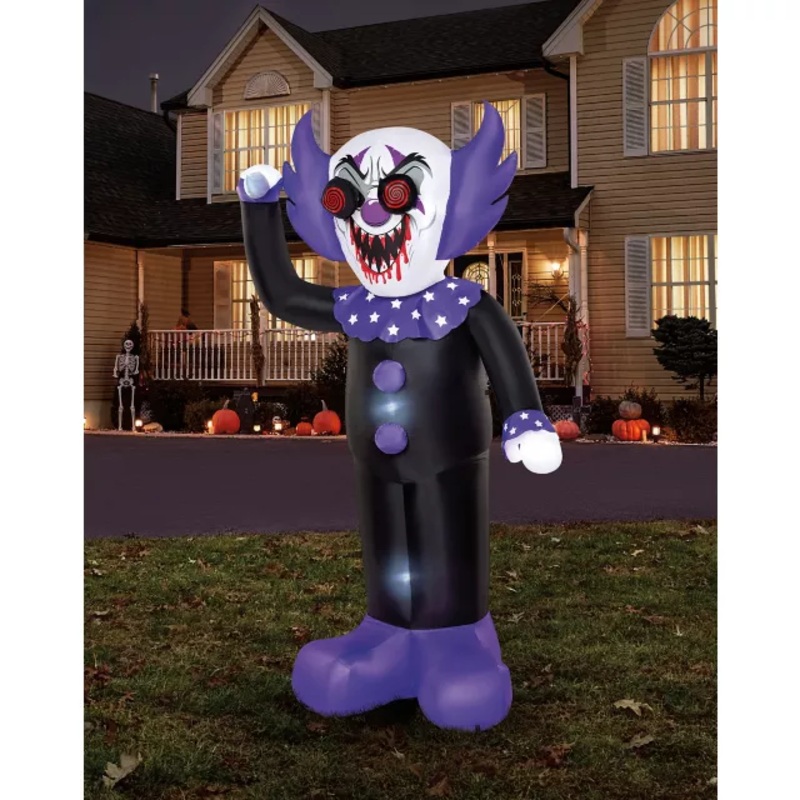 8 Ft. Spinning Eye Clown Light-Up Inflatable Decoration  8 FT