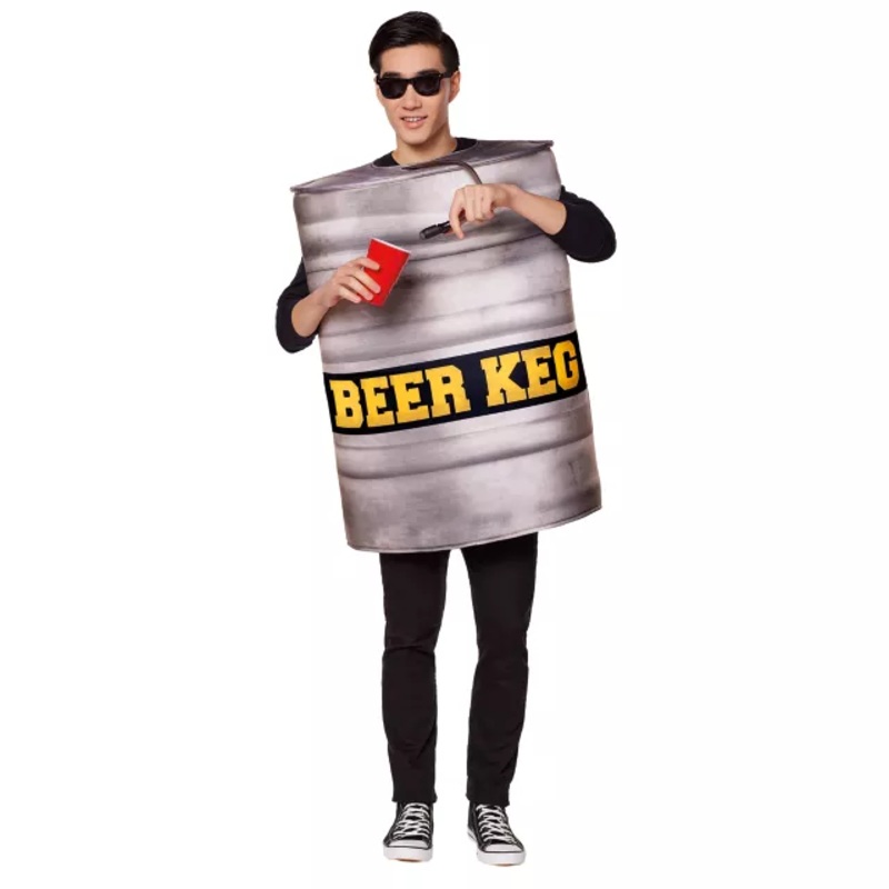 Adult Beer Keg Costume GRAY ONE SIZE FITS MOST