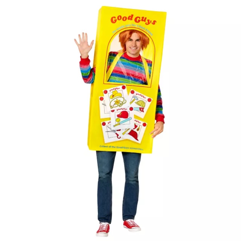 Adult Chucky Box Costume YELLOW SMALL/MEDIUM