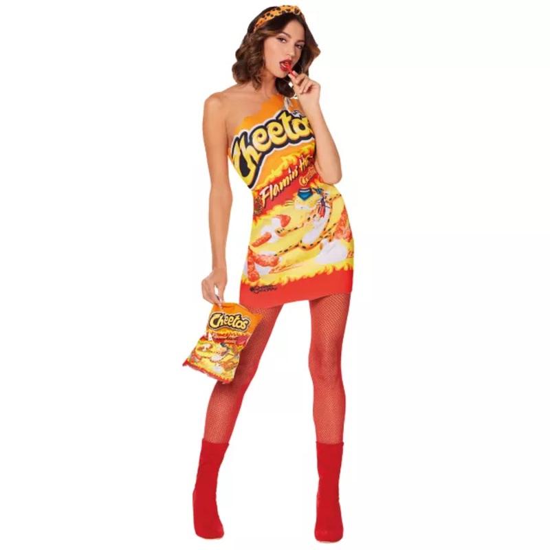 Adult Flamin' Hot Cheetos Dress Costume ORANGE ADULT EX SMALL