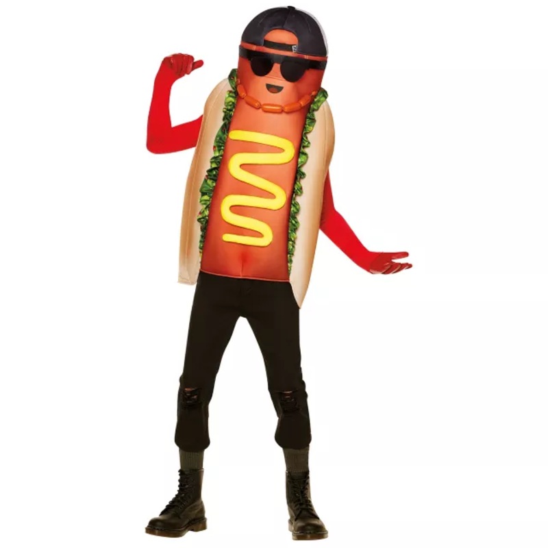 Adult Hot Dog The Brat Costume - Fortnite MULTI-COLOR SMALL/MEDIUM