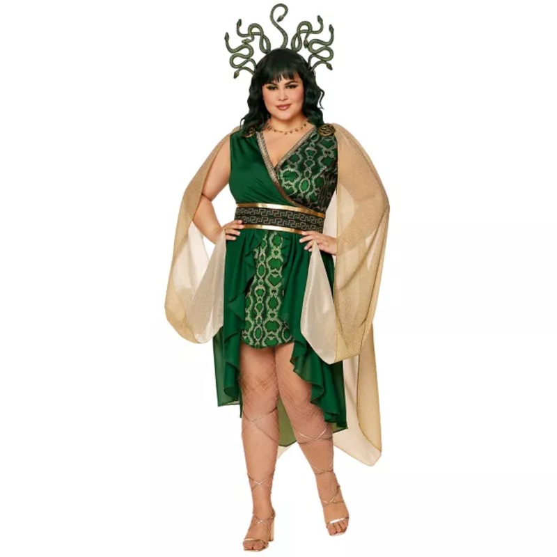 Adult Serpent Queen Plus Size Costume GREEN 1X