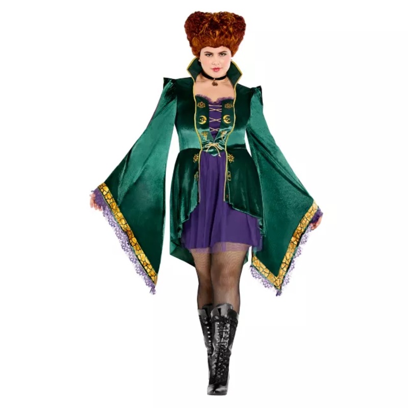 Adult Winifred Sanderson Plus Size Dress - Hocus Pocus GREEN 1X