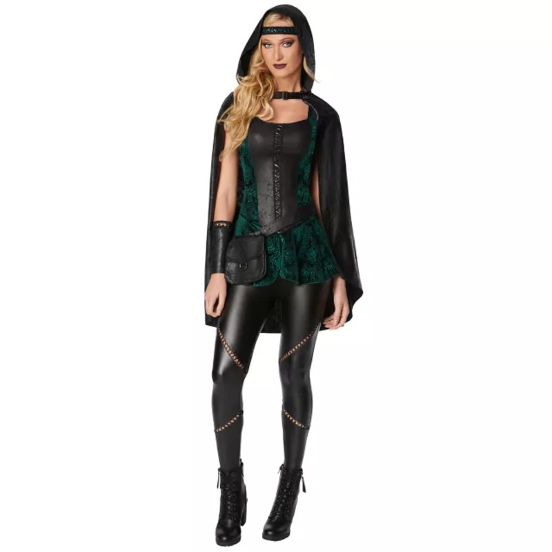 Adult Woodland Huntress Costume GREEN ADULT SMALL