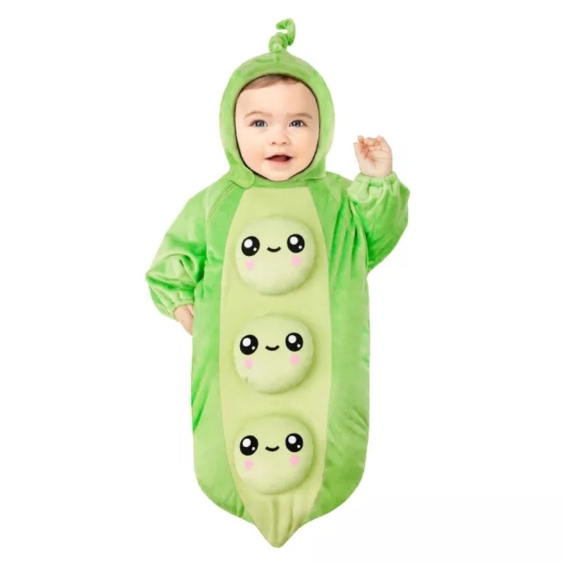 Baby Peas in a Pod Costume GREEN INFANT BUNTING