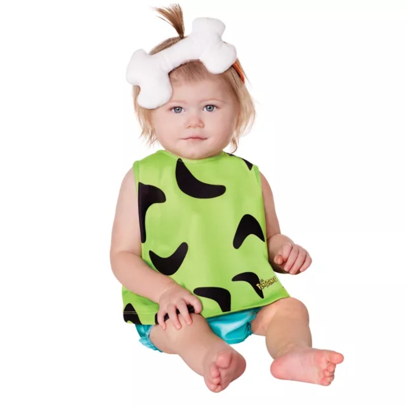 Baby Pebbles Costume - The Flintstones BLACK AND GREEN 0 TO 6 MONTHS