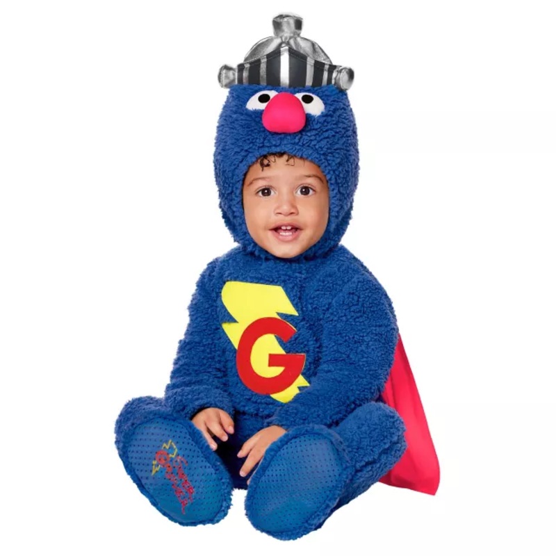 Baby Super Grover Costume - Sesame Street BLUE 0 TO 6 MONTHS