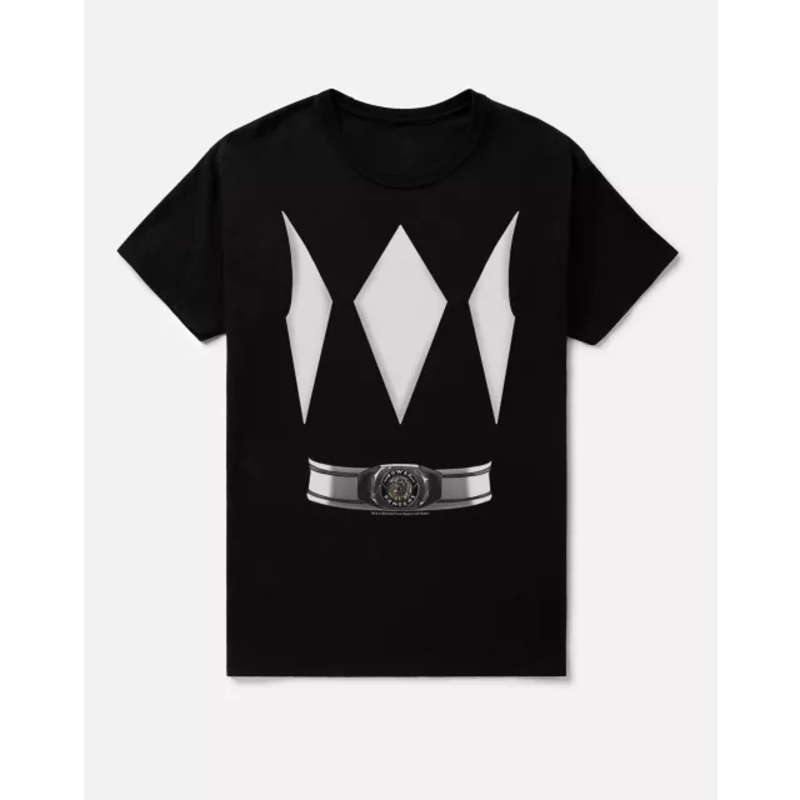 Black Power Ranger T Shirt BLACK ADULT SMALL