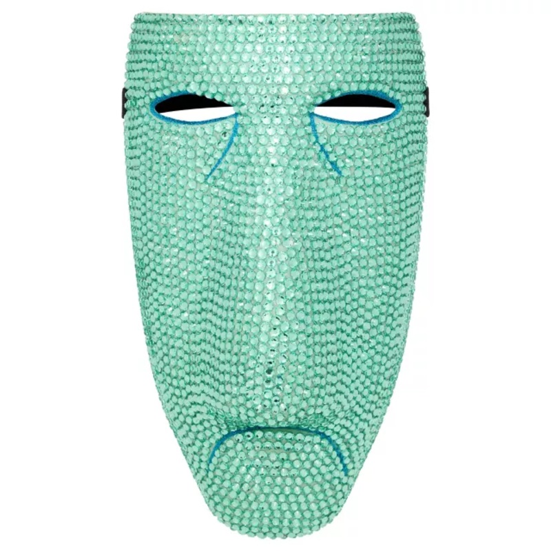 Bling Shock Green Rhinestone Half Mask - The Nightmare Before Christmas GREEN ONE SIZE FITS MOST