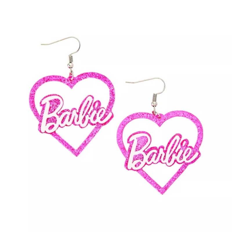 Classic Barbie Heart Earrings HOT PINK ONE SIZE FITS MOST