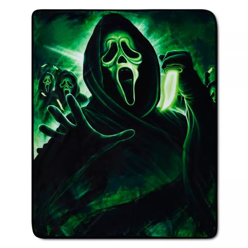 Green Ghost Face Fleece Blanket GREEN 60 IN X 50 IN