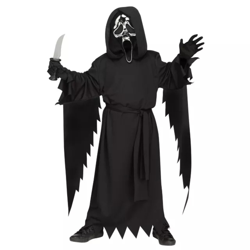 Kids Chrome Ghost Face Costume BLACK CHILD SMALL