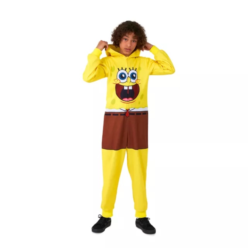 Kids SpongeBob SquarePants Hooded Jumpsuit YELLOW CHILD SMALL