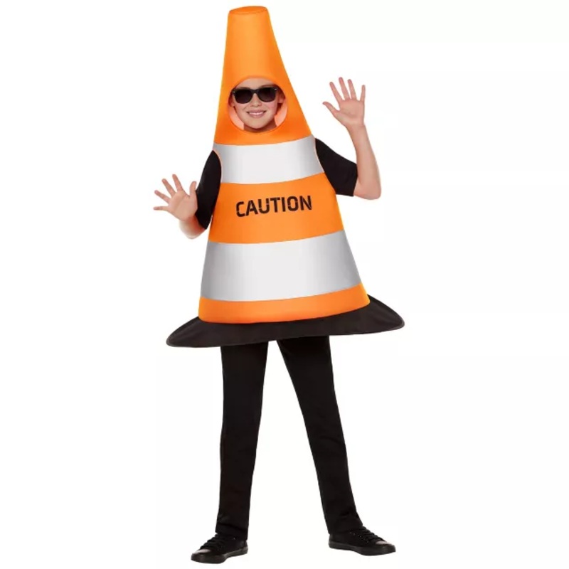 Kids Traffic Cone Costume YELLOW CHILD ONE SIZE