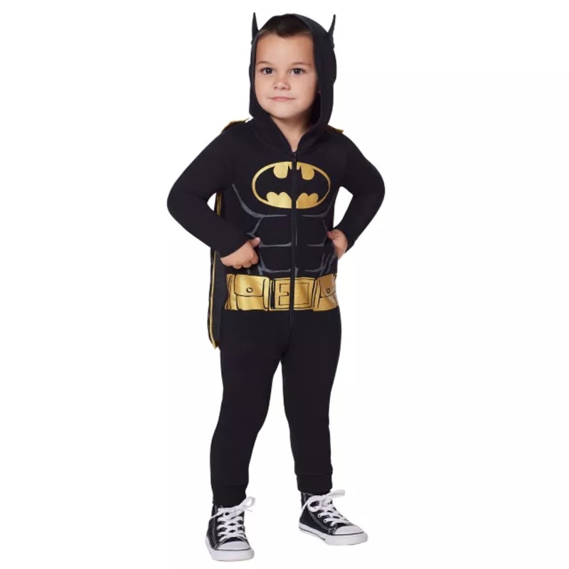 Toddler Batman One Piece Costume - DC Comics BLACK AND YELLOW 2T