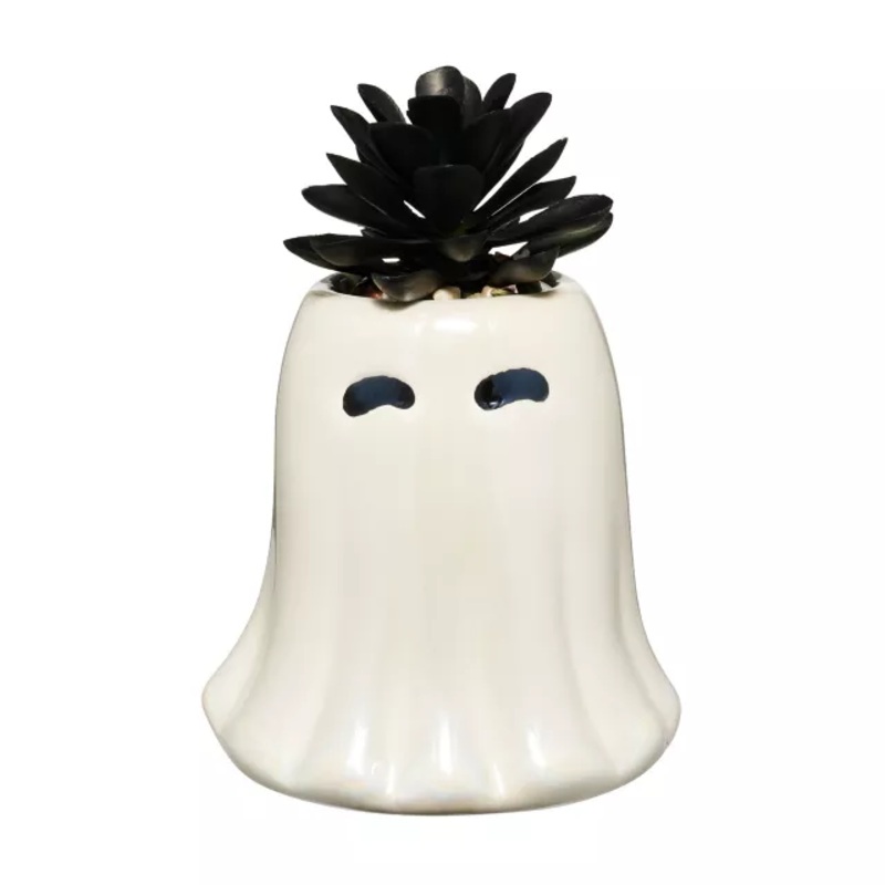 White Ghost Faux Succulent WHITE