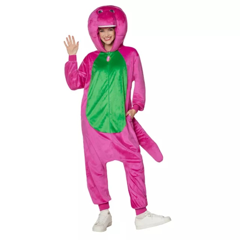 Adult Barney Jumpsuit Costume PURPLE SMALL/MEDIUM