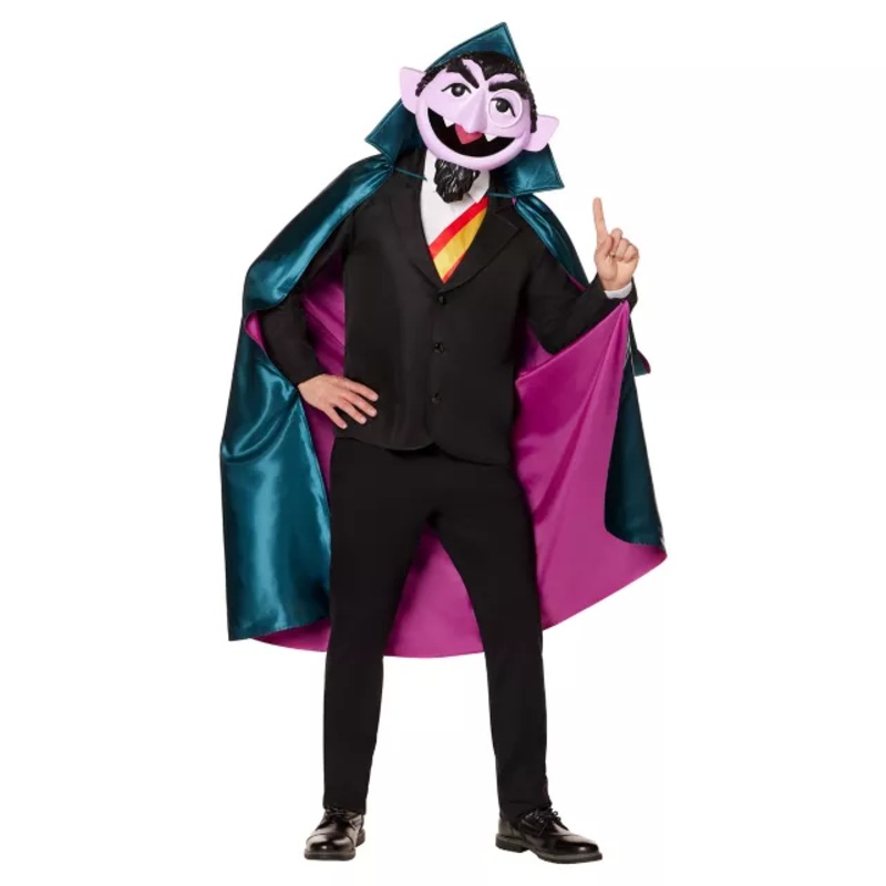 Adult Count von Count Costume - Sesame Street BLACK AND PURPLE ADULT SMALL