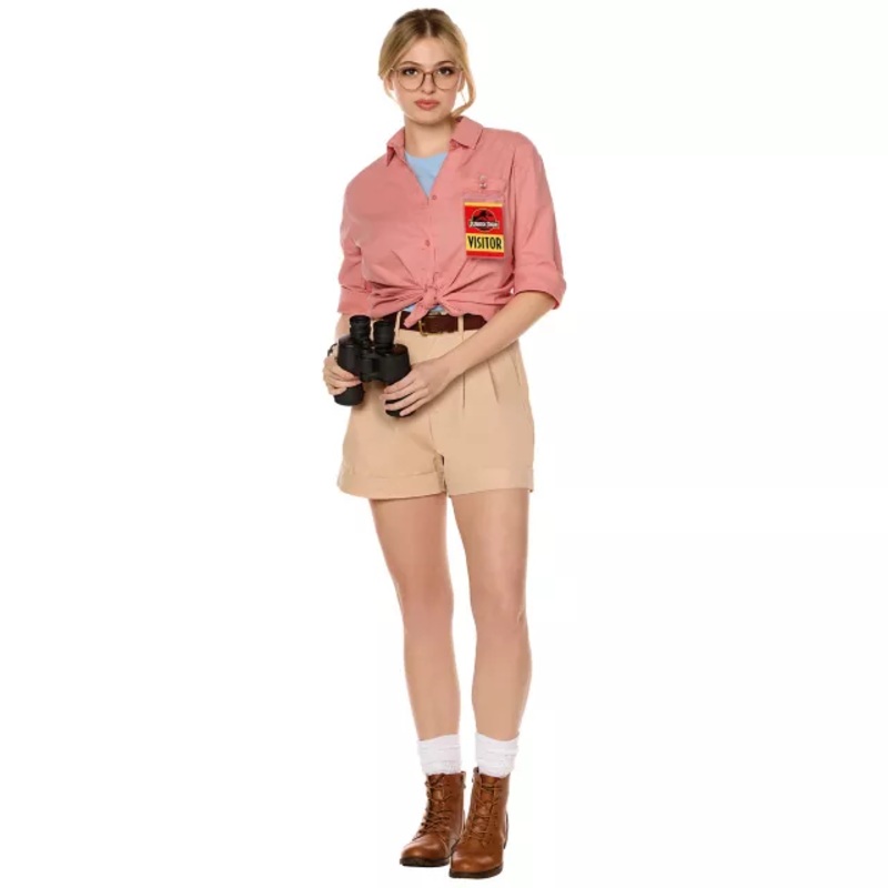 Adult Dr. Ellie Costume - Jurassic Park PINK ADULT SMALL