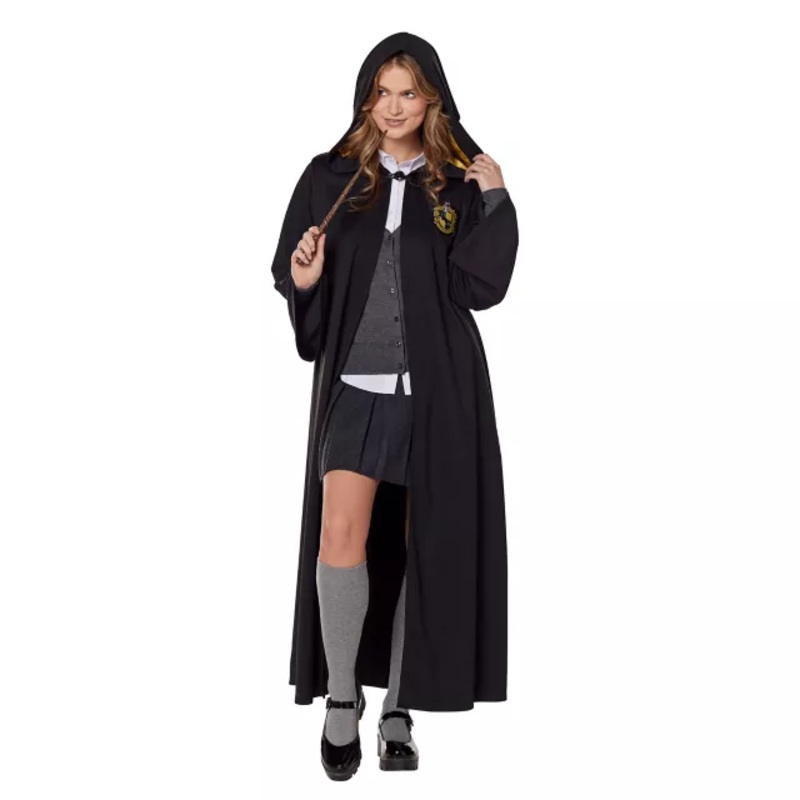 Adult Hufflepuff Robe - Harry Potter BLACK AND YELLOW ONE SIZE FITS MOST