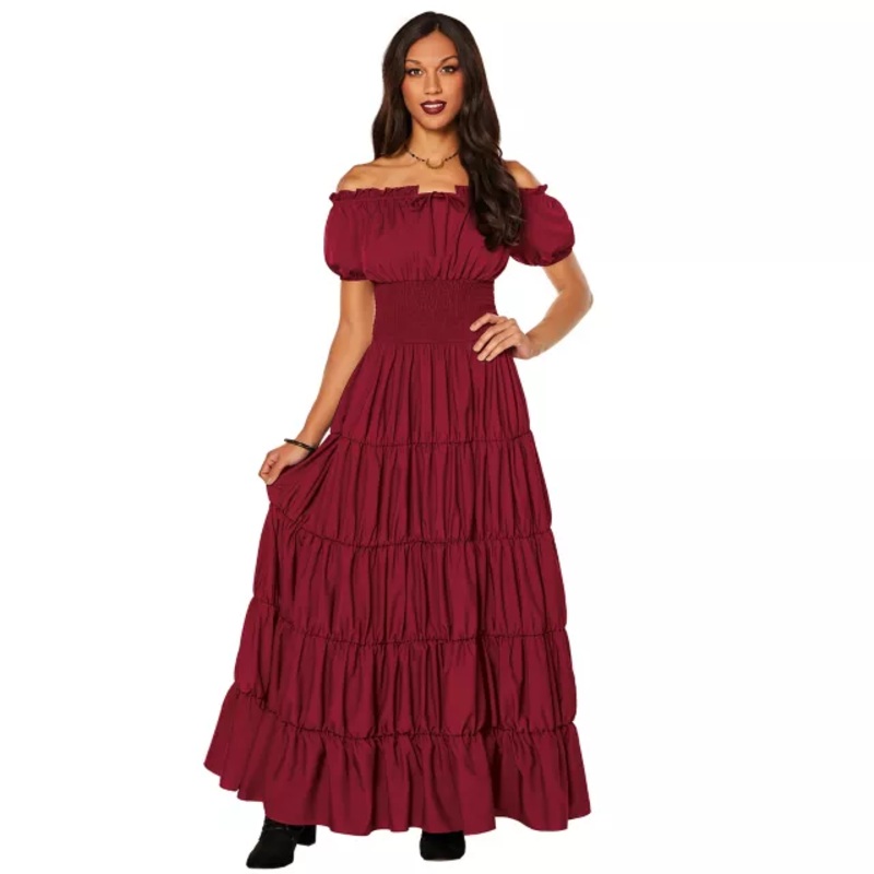Adult Red Peasant Dress RED ADULT SMALL