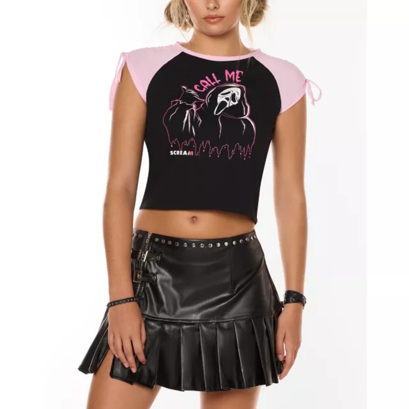 Ghost Face Call Me Baby T Shirt - Scream VI PINK ADULT SMALL