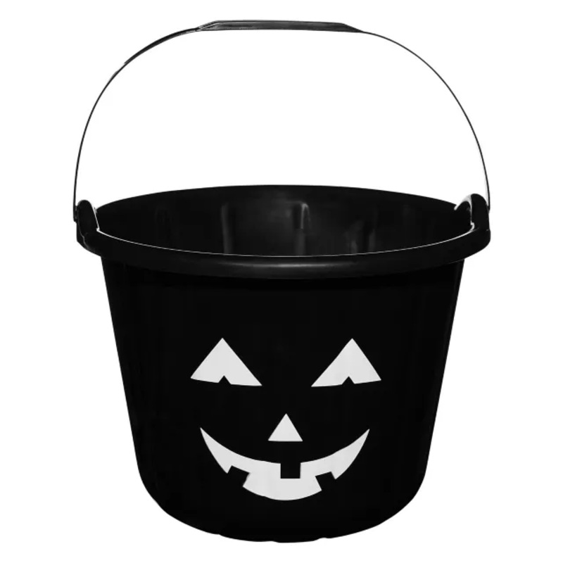 Glow in the Dark Black Pumpkin Treat Bucket BLACK ONE SIZE FITS MOST