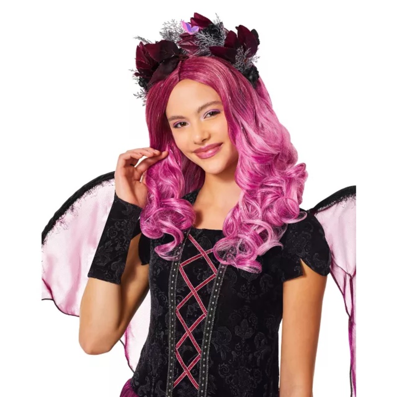 Kids Dark Fairy Wig PINK CHILD ONE SIZE
