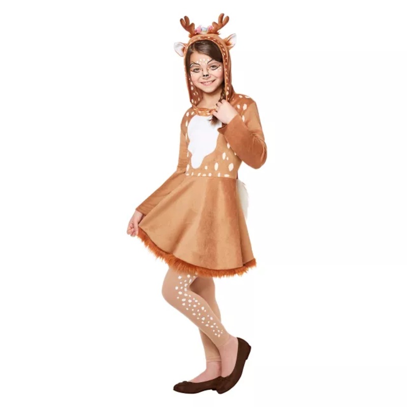 Kids Hooded Deer Dress Costume TAN CHILD SMALL