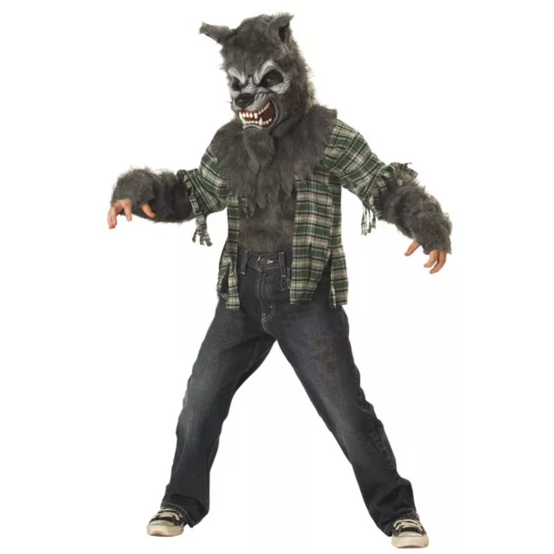 Kids Howling at the Moon Gray Wolf Costume GRAY CHILD SMALL