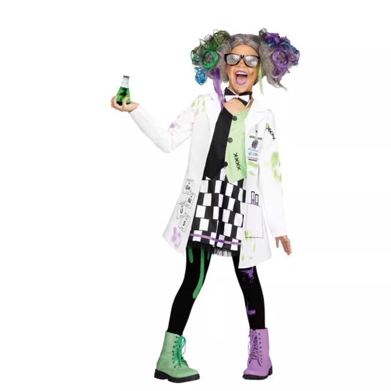Kids Lab Brat Costume BLACK AND WHITE CHILD SMALL