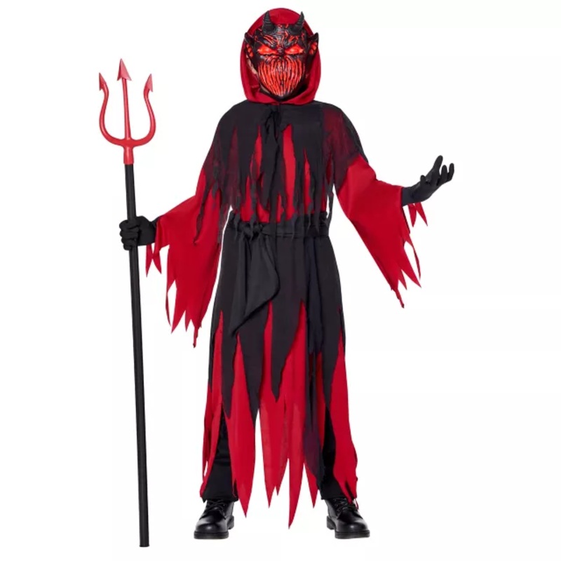 Kids Light-Up Devilish Demon Costume BLACK CHILD SMALL