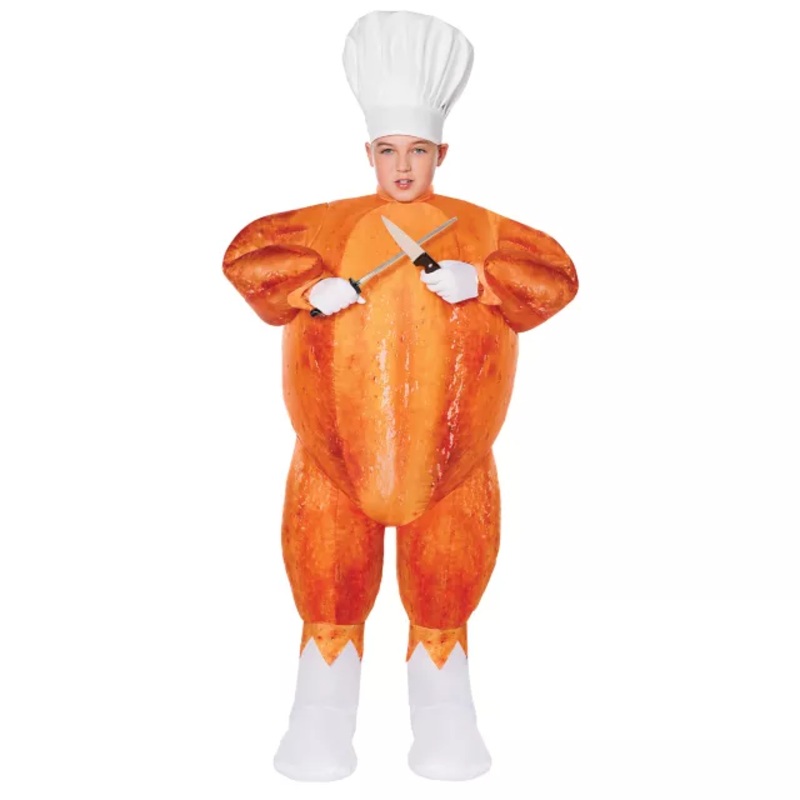Kids Turkey Inflatable Costume BROWN CHILD ONE SIZE