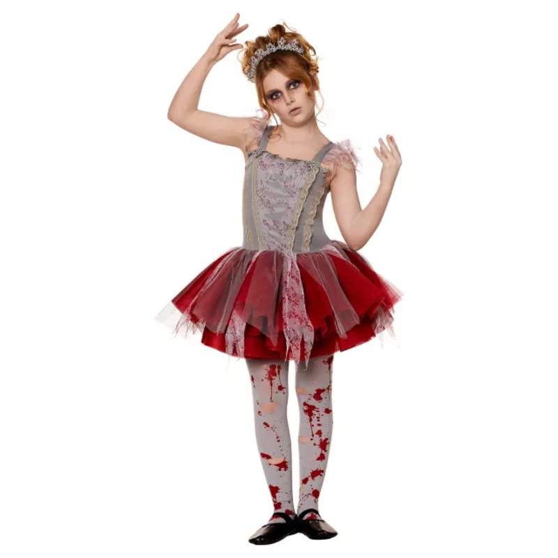 Kids Zombie Ballerina Costume GRAY CHILD SMALL