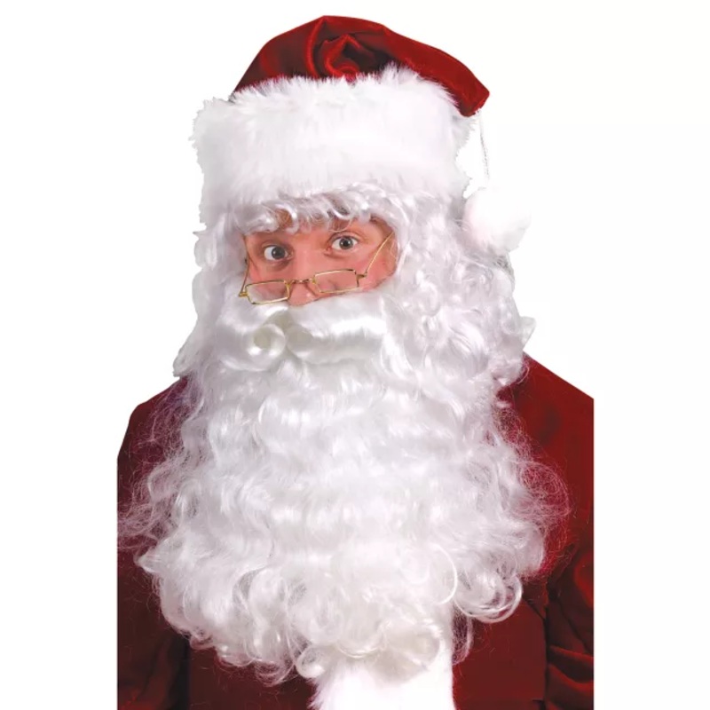 Santa Wig and Beard WHITE ONE SIZE FITS MOST