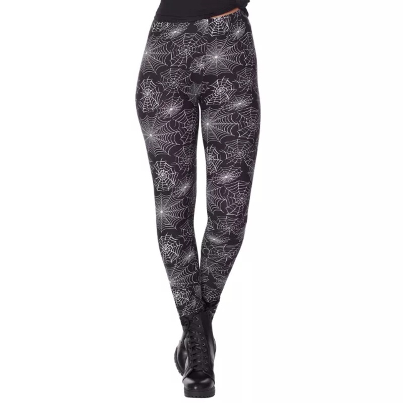 Spider Web Leggings BLACK ADULT MEDIUM