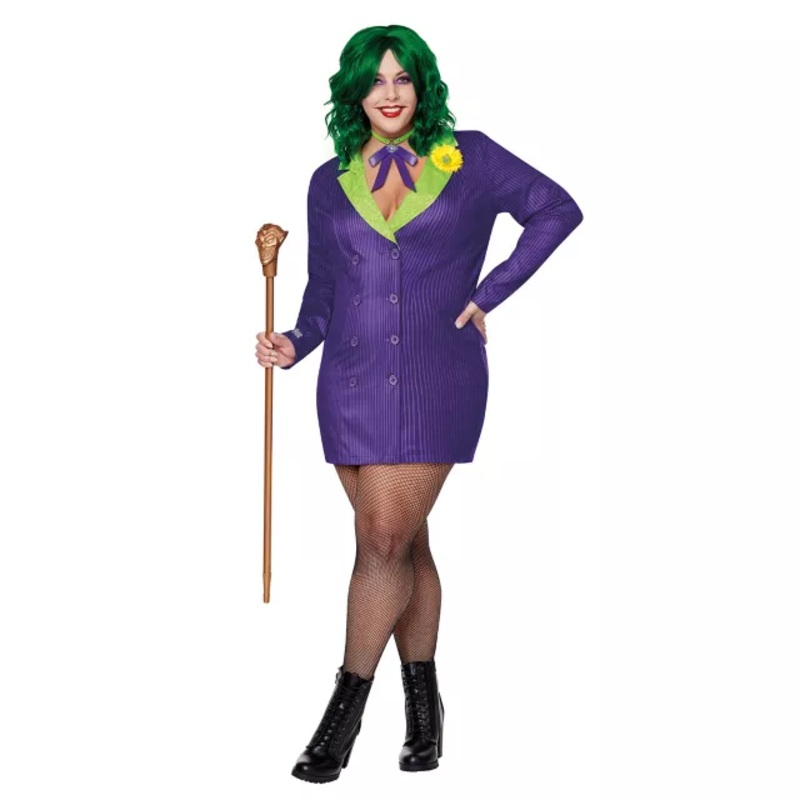 The Joker Blazer Plus Size Dress Costume - DC Villains PURPLE 1X