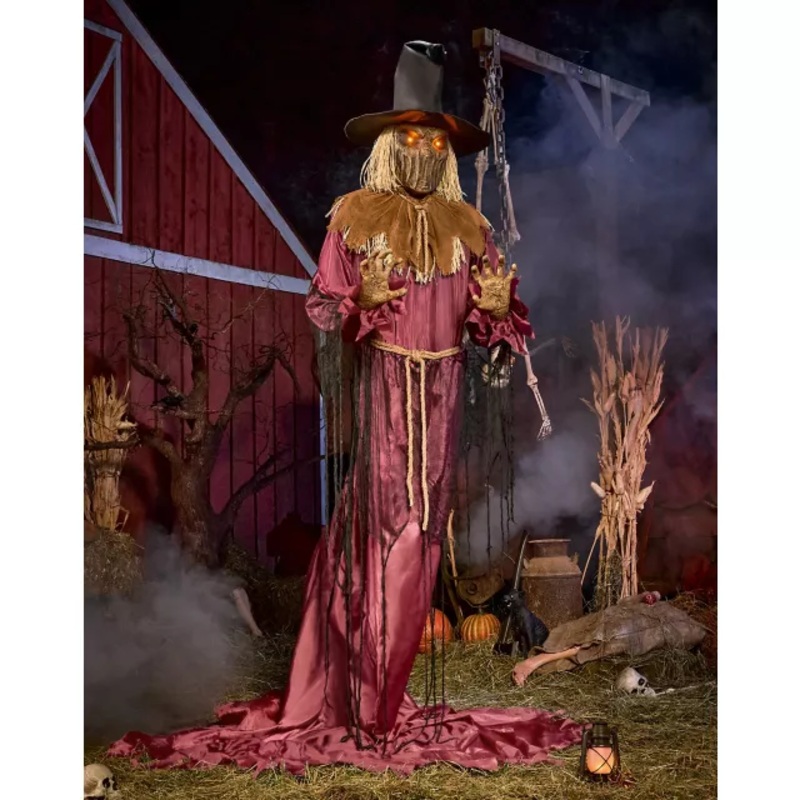9 Ft 5 In Sinister Straw Man Animatronic MULTI-COLOR