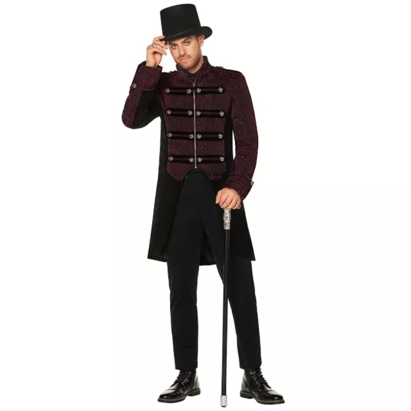 Adult Burgundy Vampire Jacket BLACK AND RED ADULT MEDIUM