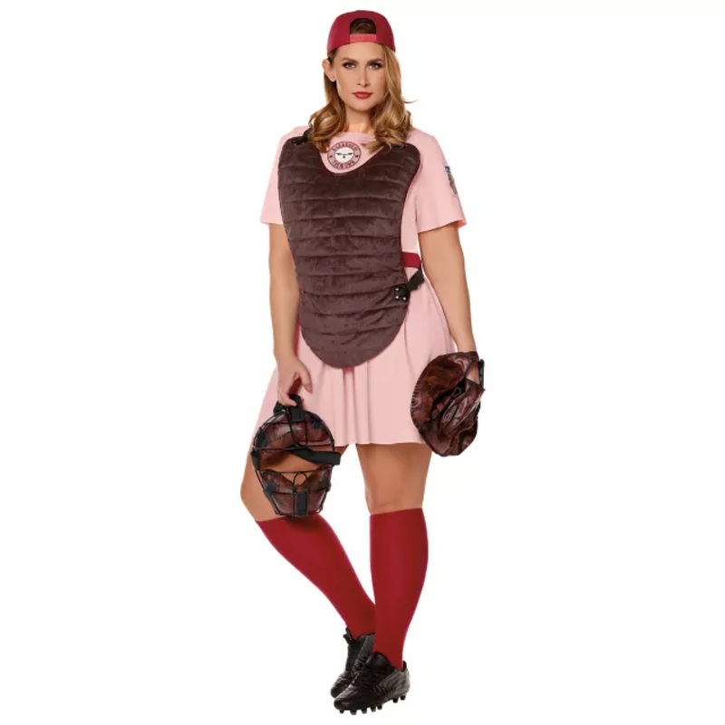 Adult Dottie Plus Size Costume -  A League of Their Own PINK 1X