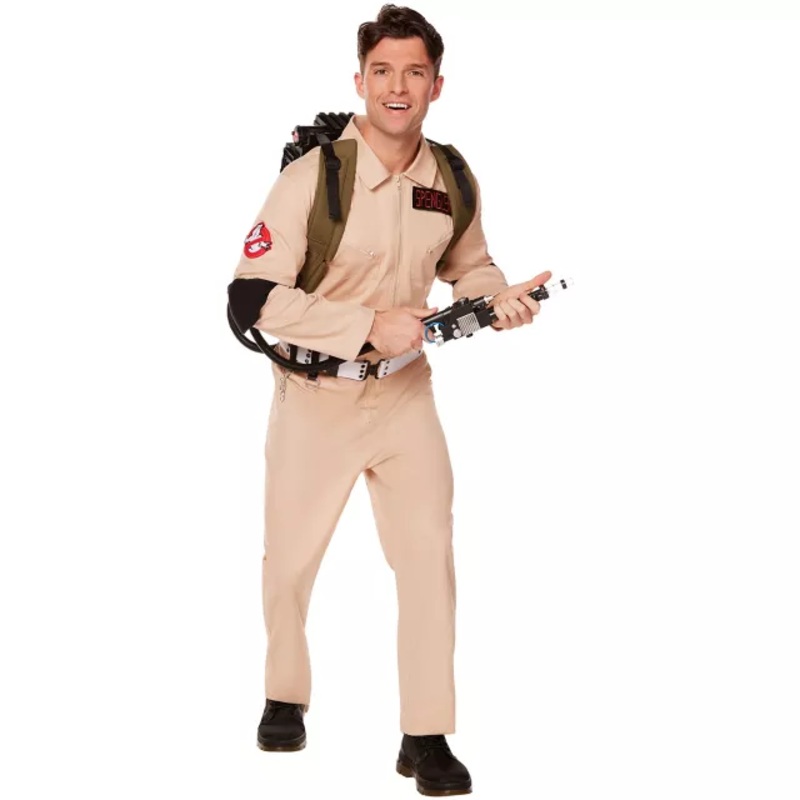 Adult Ghostbusters One Piece Costume - Ghostbusters Classic KHAKI EXTRA SMALL/SMA